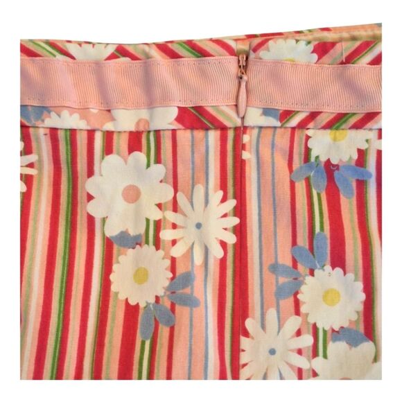 Duck Head Pink Striped Floral Daisy Stretch Skirt Women Size 20W Cotton Spandex - Picture 12 of 15